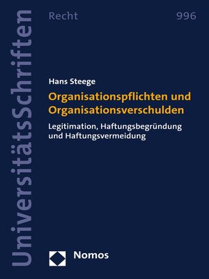 cover image of Organisationspflichten und Organisationsverschulden